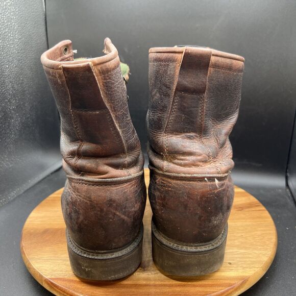 Vintage 761 Justin Men’s Size 9 B Brown Leather Trucker Work Boots Shoes main image 6